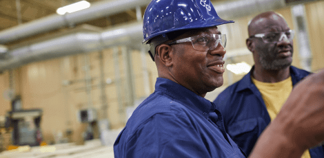 Team member from Dry Ice Blast cleaning service team for SCR catalyst